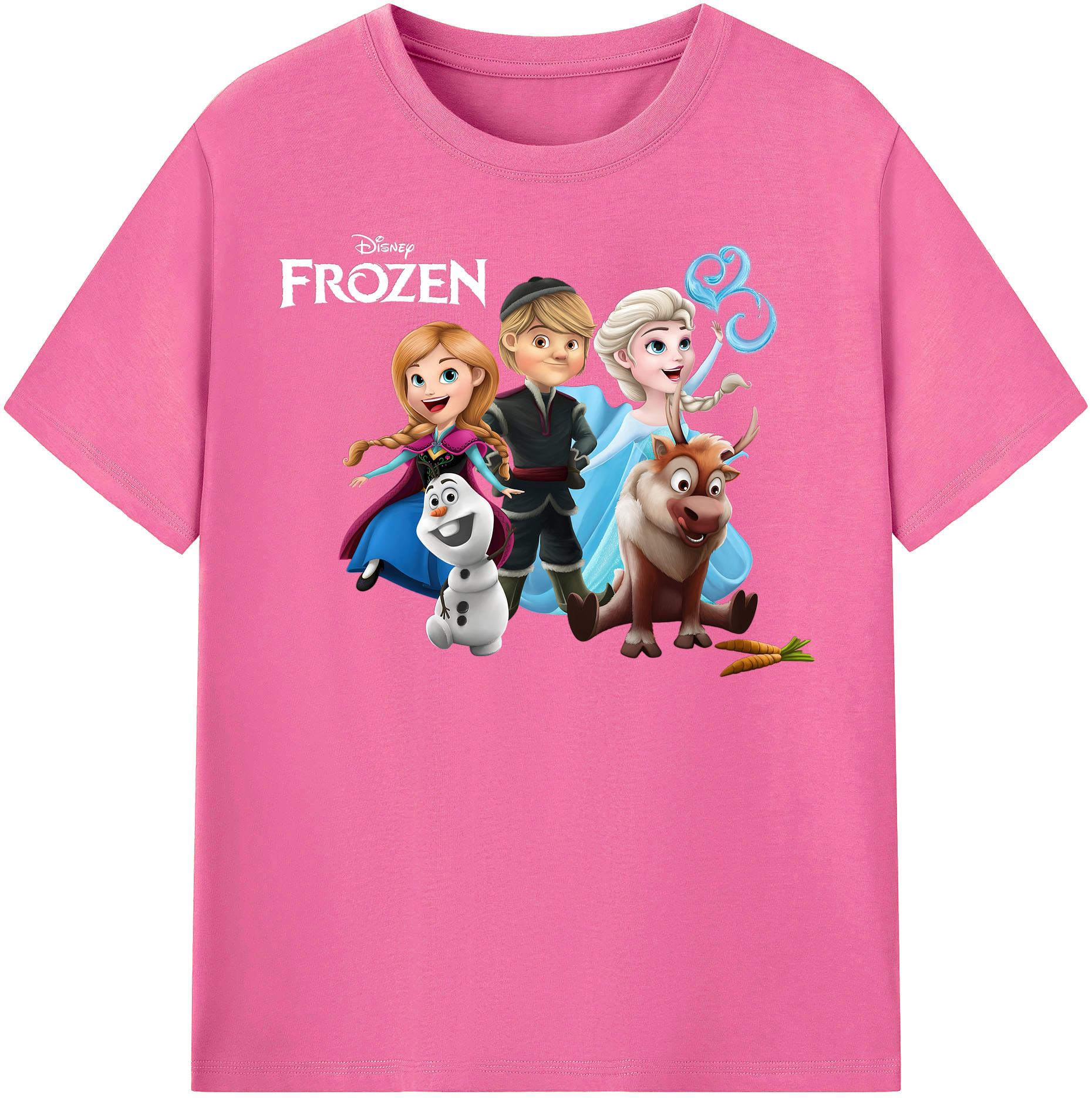 （画像用） アナと雪の女王 アンナ エルサ Frozen Anna Elsa レディースカジュアルプリントTシャツ（綿100％）